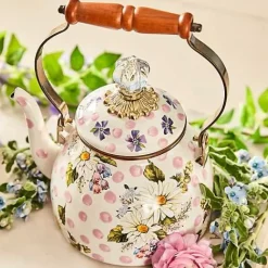 MacKenzie-Childs Wildflowers Pink 2 Quart Tea Kettle< The Coffee Shop|Serveware