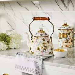 MacKenzie-Childs Wildflowers Pink 2 Quart Tea Kettle< The Coffee Shop|Serveware