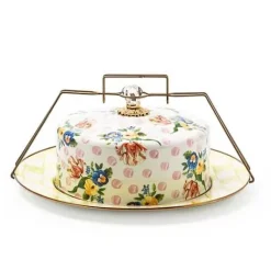 MacKenzie-Childs Wildflowers Pink Cake Carrier< Serveware