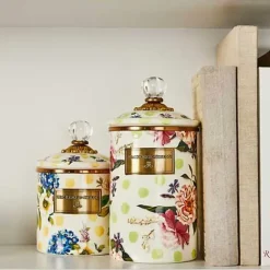 MacKenzie-Childs Wildflowers Yellow Small Canister< Kitchen Storage & Organization