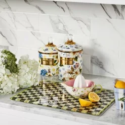 MacKenzie-Childs Wildflowers Yellow Small Canister< Kitchen Storage & Organization